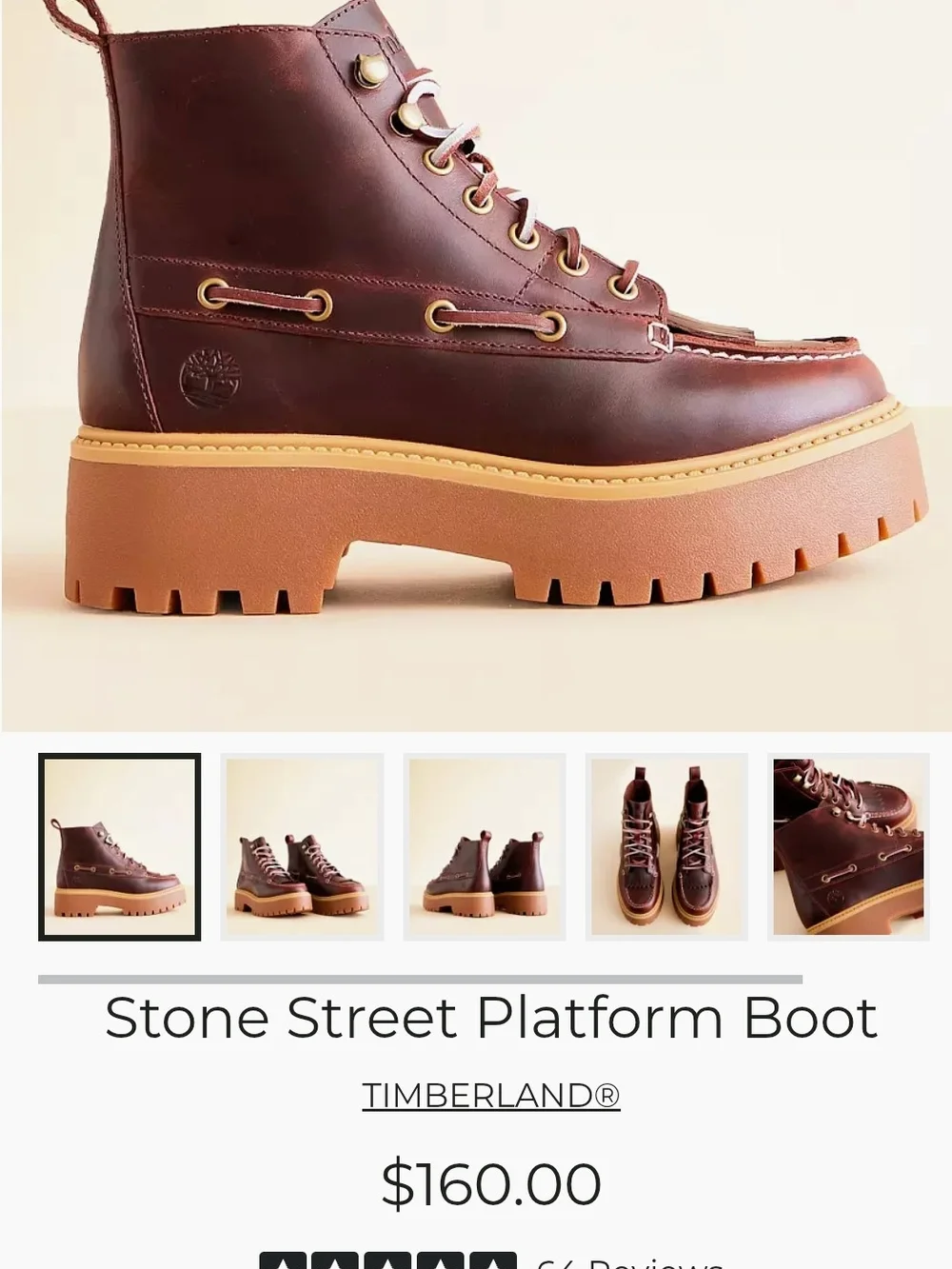 Timberland Men's Burgundy Leather Kiltie Lace-Up Work Boots - Picture 6 of 6
